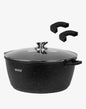BIKO Braadpan 28cm – Luxe Diepe Pan met Glazen Deksel – Marmeren Coating & Hittebestendig