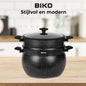 BIKO 12L  3-in-1 Stoompan – Luxe Couscous Pan met Glazen Deksel  – Marmeren Coating & Geschikt voor Alle Warmtebronnen