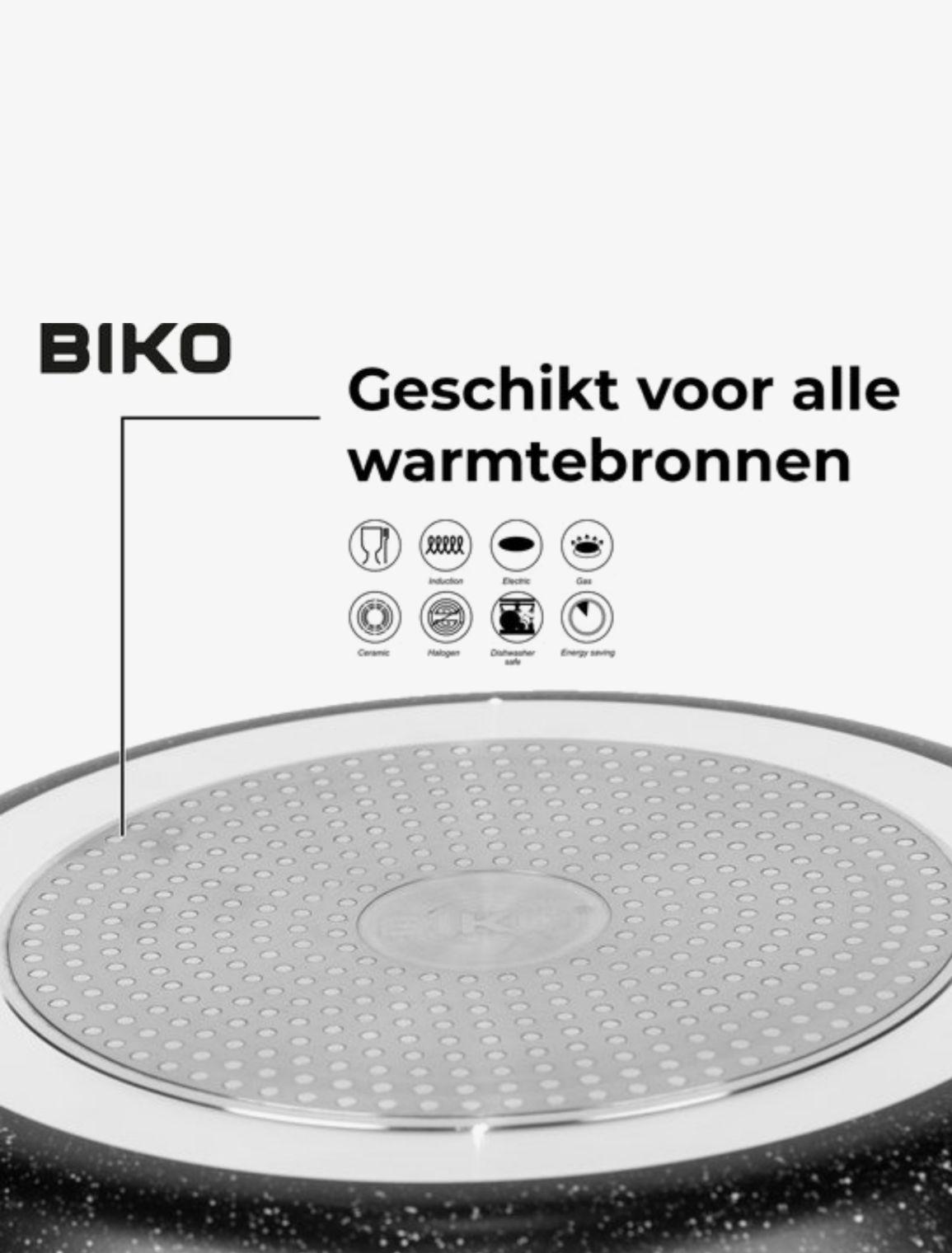 BIKO 12L  3-in-1 Stoompan – Luxe Couscous Pan met Glazen Deksel  – Marmeren Coating & Geschikt voor Alle Warmtebronnen
