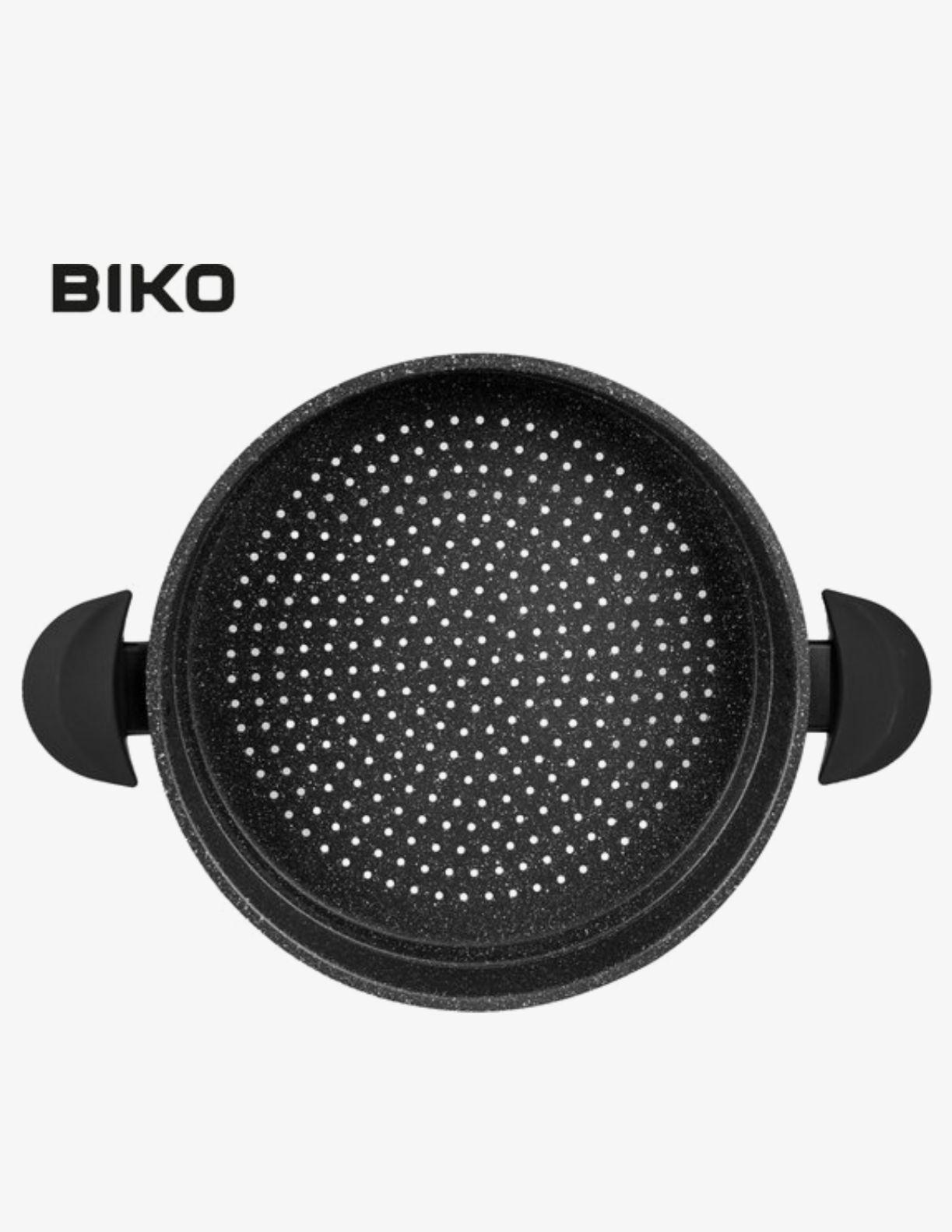 BIKO 12L  3-in-1 Stoompan – Luxe Couscous Pan met Glazen Deksel  – Marmeren Coating & Geschikt voor Alle Warmtebronnen