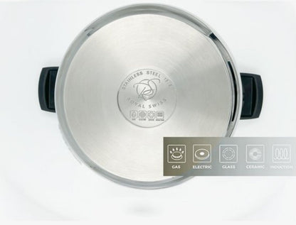 Royal Swiss Snelkookpan Met couscousier – RVS | Inductie Geschikt | Verkrijgbaar in 4L, 6L, 8L & 10L – Snel en Gezond Koken